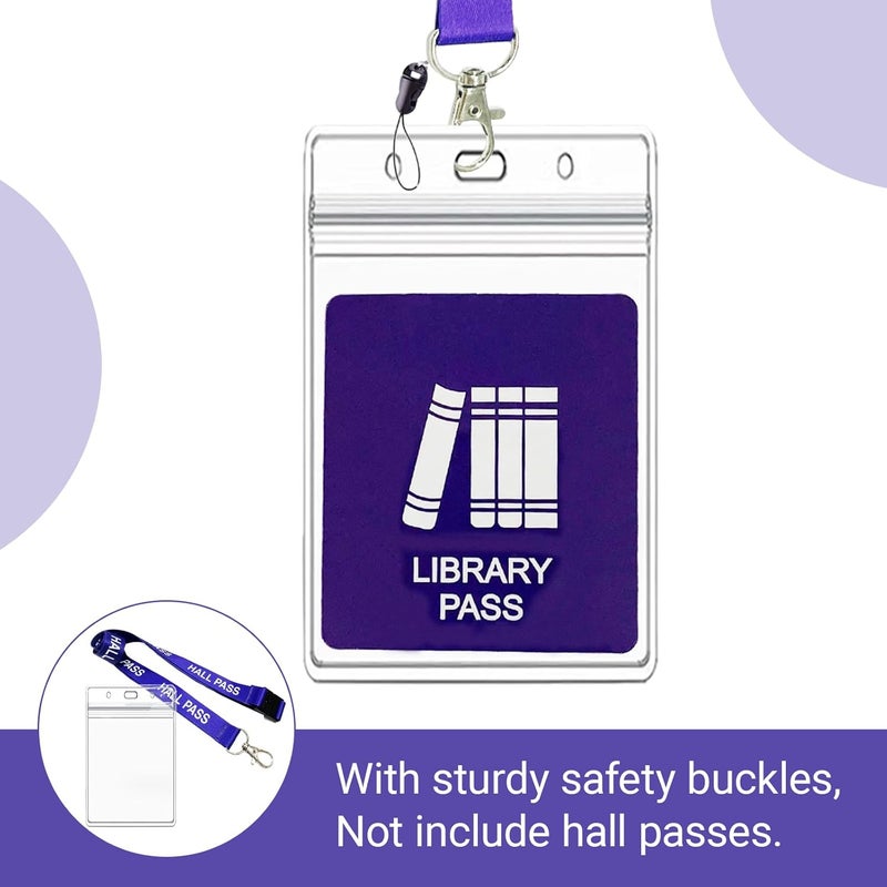 BEMAXYE Hall Pass Lanyards with Card Holders, School Classroom Passes Lanyard Set for Teacher Parents (10 x Purple) - Image 4